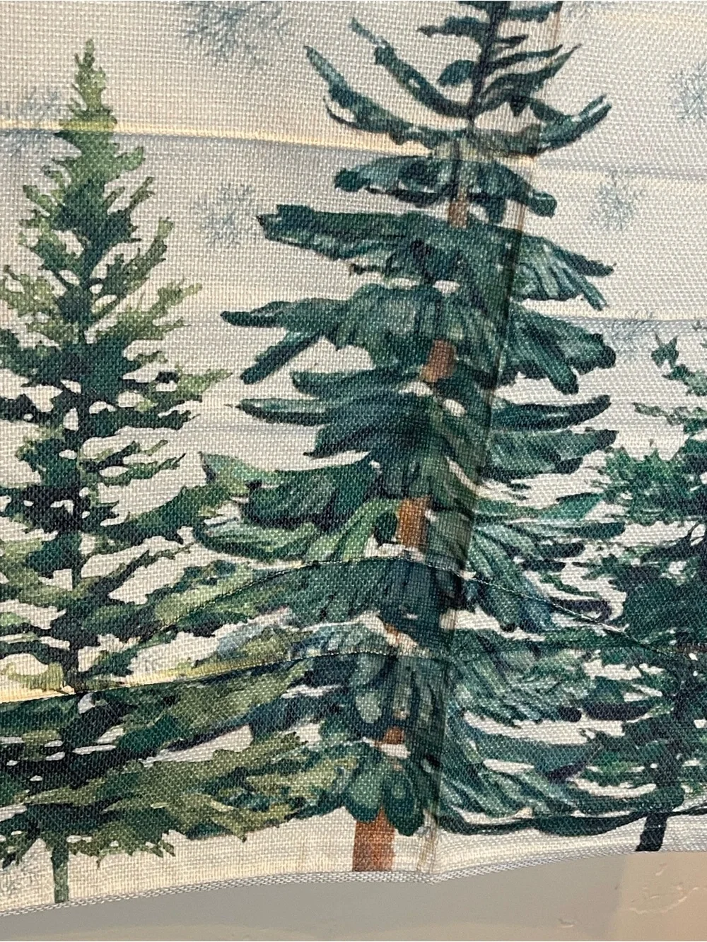 New set of 2 - 18 x 18 in. Pillow covers Christmas trees and snowflakes. Linen